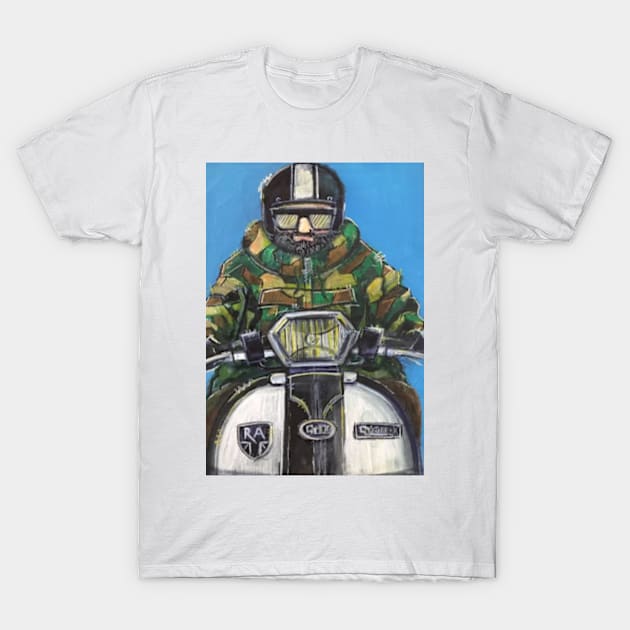 Retro Scooter, Classic Scooter, Scooterist, Scootering, Scooter Rider, Mod Art T-Shirt by Scooter Portraits